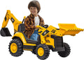 12V Ride-On Excavator Toy with Realistic Sounds, 2.5-5 mph, for Kids 3-6 Years