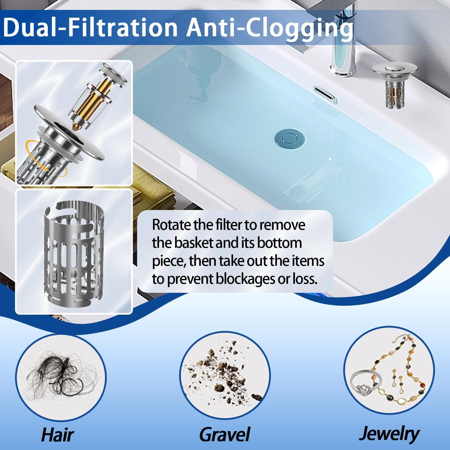 Bathroom Sink Drain Strainer