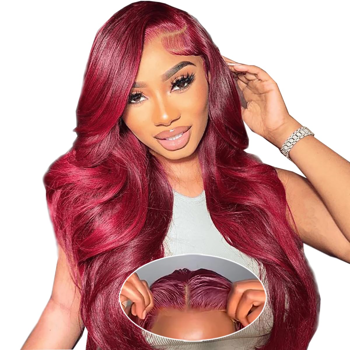 613 Blonde 28-Inch Body Wave Human Hair Wig with 13x6 HD Transparent Lace Front