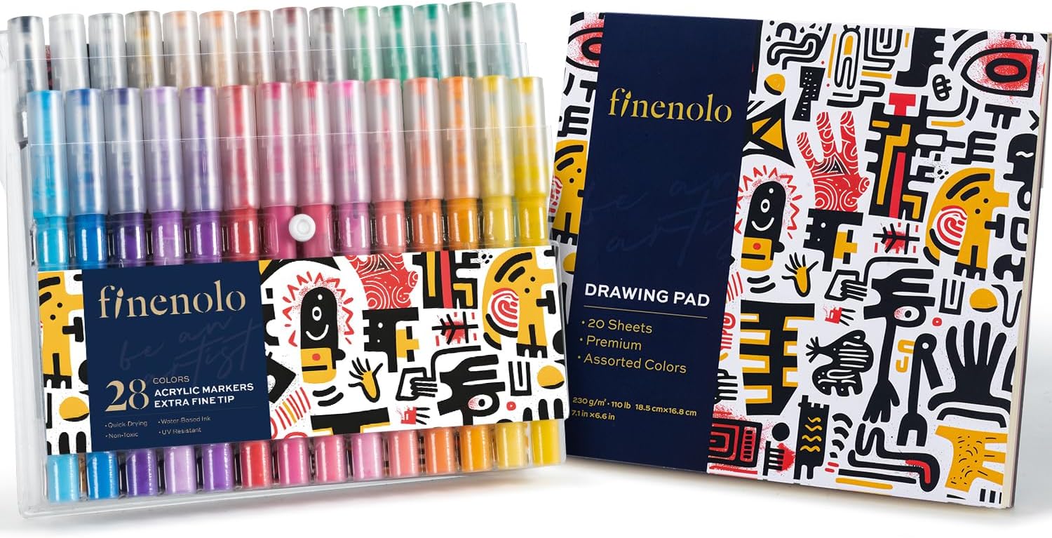 36 Colors Double Line Outline Markers with Metallic & Glitter Effects for DIY Art and Card Making
