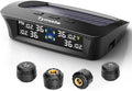 RV Tire Pressure Monitoring System with Solar Charge, 4 Sensors & 6 Alarm Modes, Color LCD Display