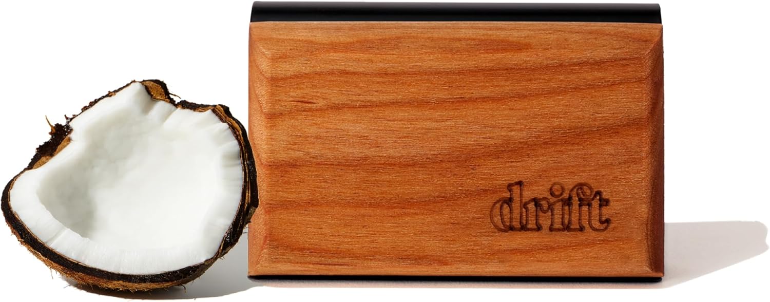 Magnetic Wood Car Air Freshener with Teak Scent - Natural Essential Oil Refillable Odor Eliminator