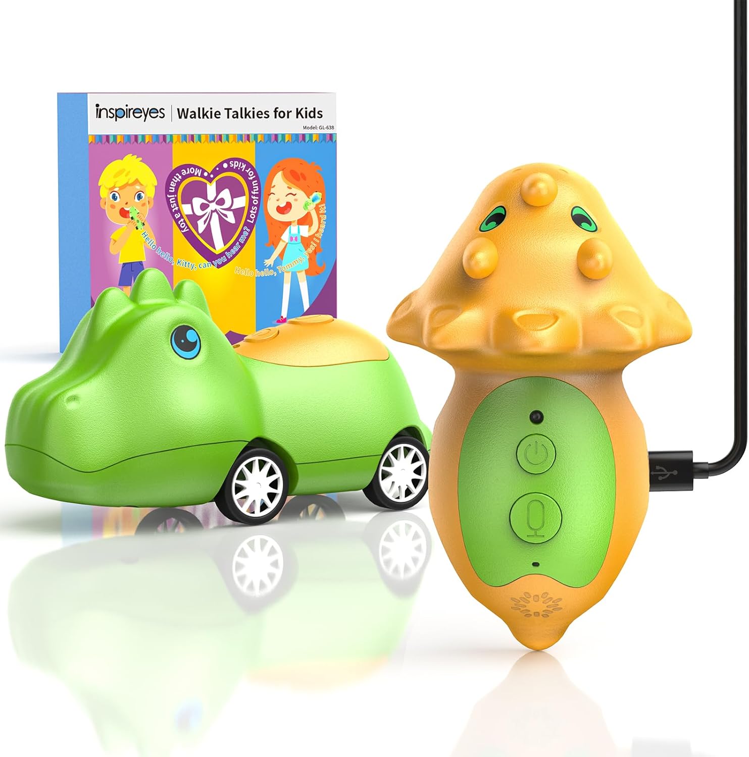 Rechargeable Kids Walkie Talkies 2-Pack, Long Range 2-Way Radios with 22 Channels