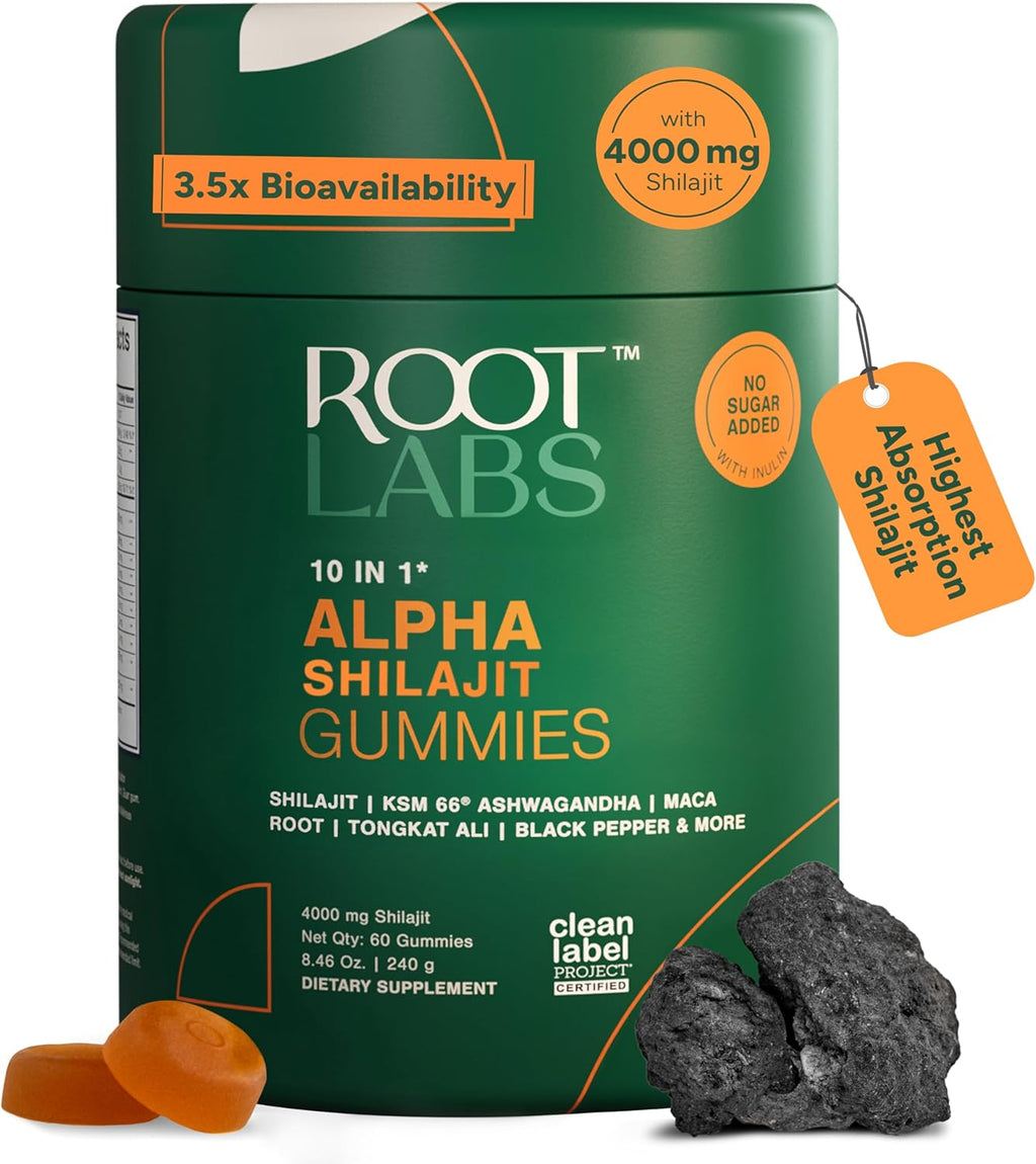 10-in-1 Himalayan Shilajit Gummies | 4000mg Pure Shilajit, Tongkat Ali, Maca | Vegan Sugar-Free