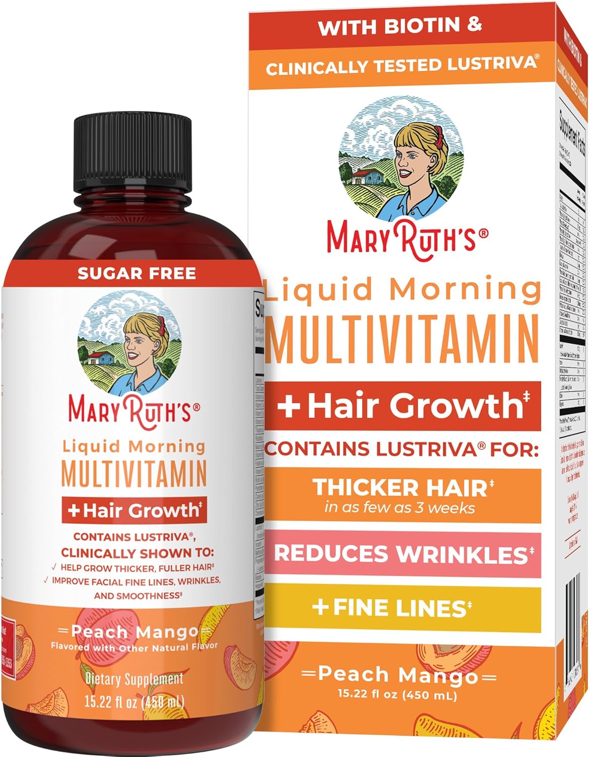 Liquid Multivitamin with Biotin 10000mcg for Hair Growth & Skin Health | 15.22 Fl Oz