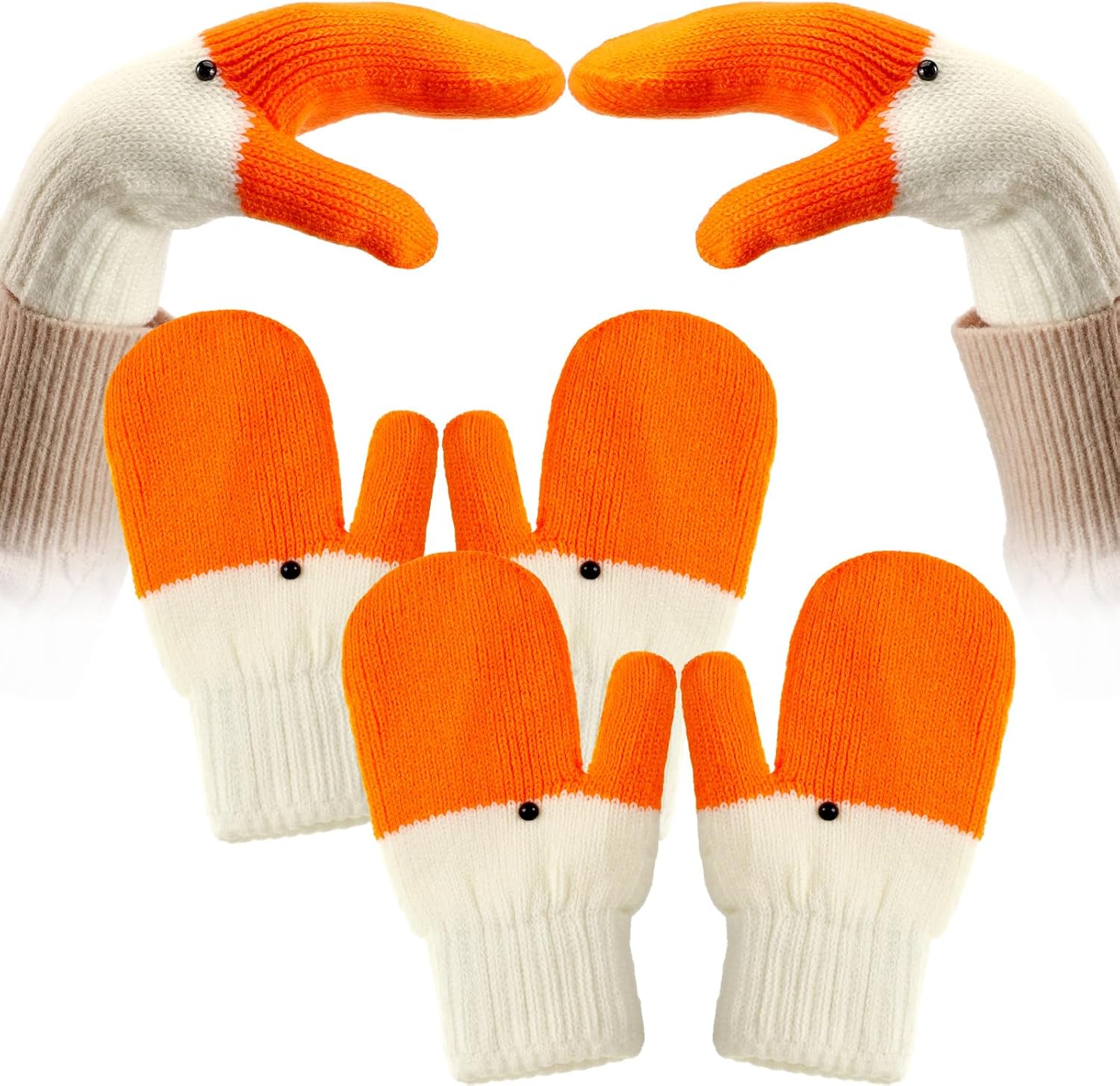 Winter Goose Gloves with Thermal Lining - Cute Mittens for Women