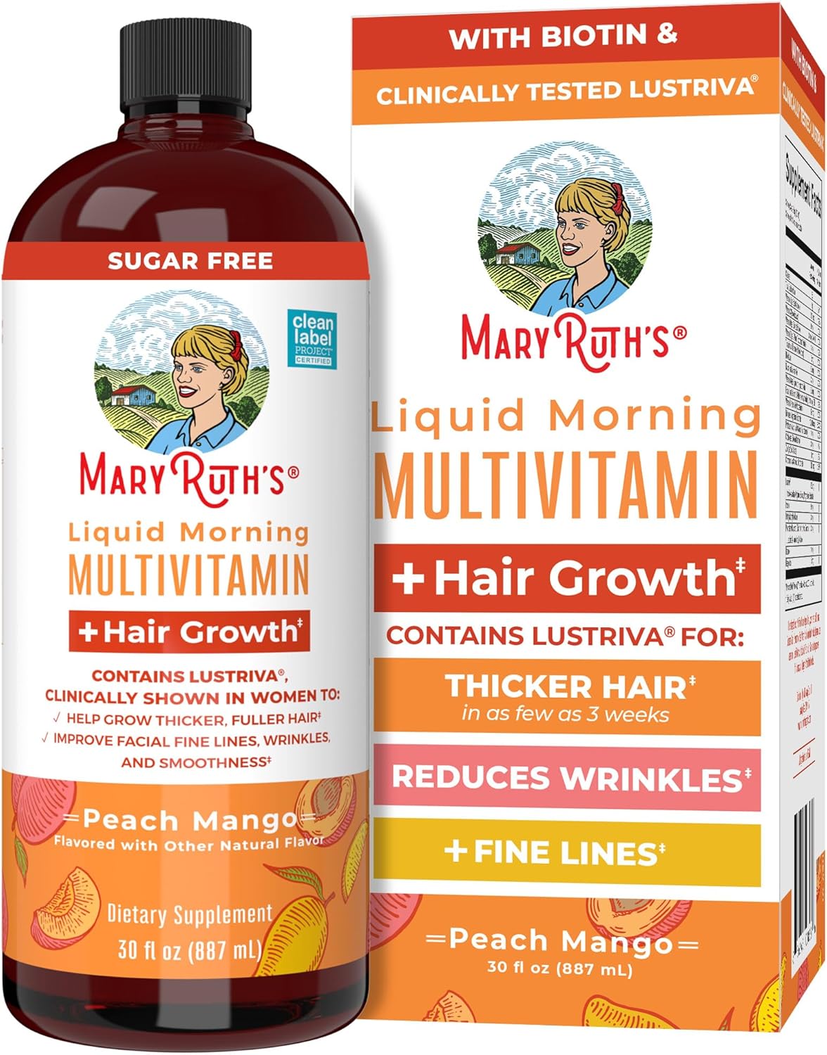 Liquid Multivitamin with Biotin 10000mcg for Hair Growth & Skin Health | 15.22 Fl Oz