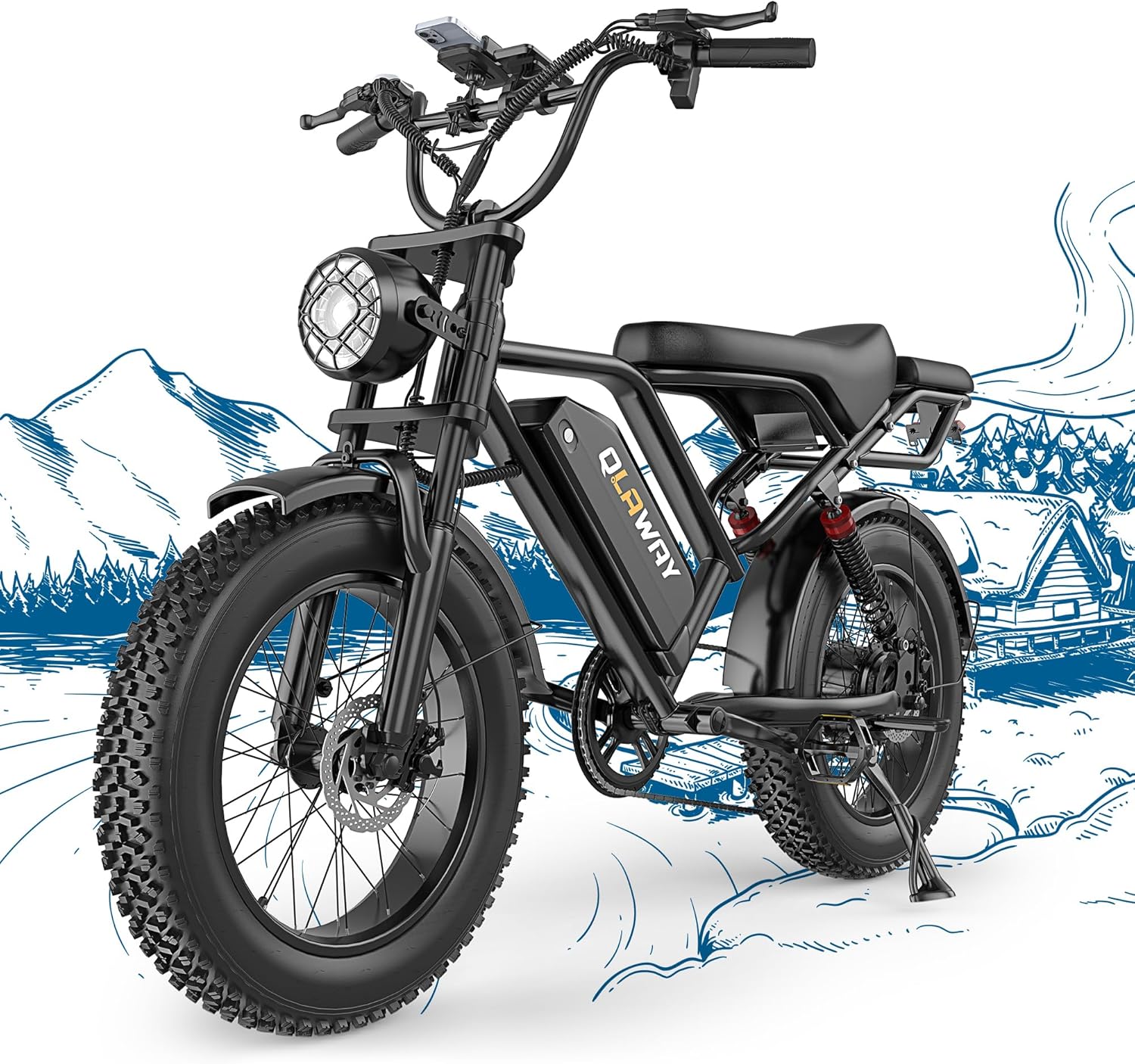 500W/700W Fat Tire Electric Dirt Bike for Adults, 31MPH, 40-70 Miles Range, Full Suspension