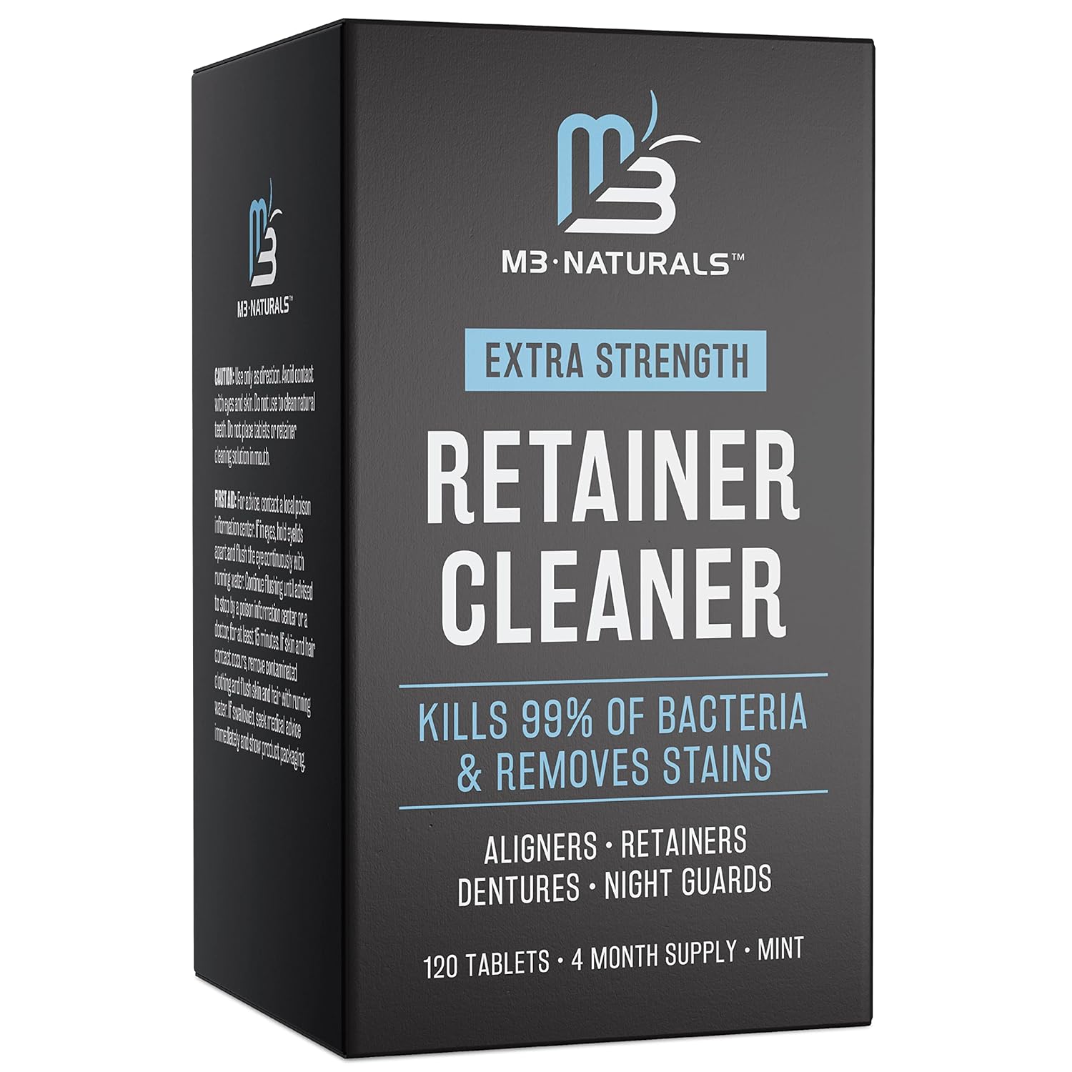 Extra Strength Dental Appliance Cleaner Tablets, 4 Month Supply, Removes Stains & Odors