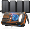 48000mAh Solar Power Bank with Wireless Charging, 4 Built-in Cables & Fast PD QC 3.0