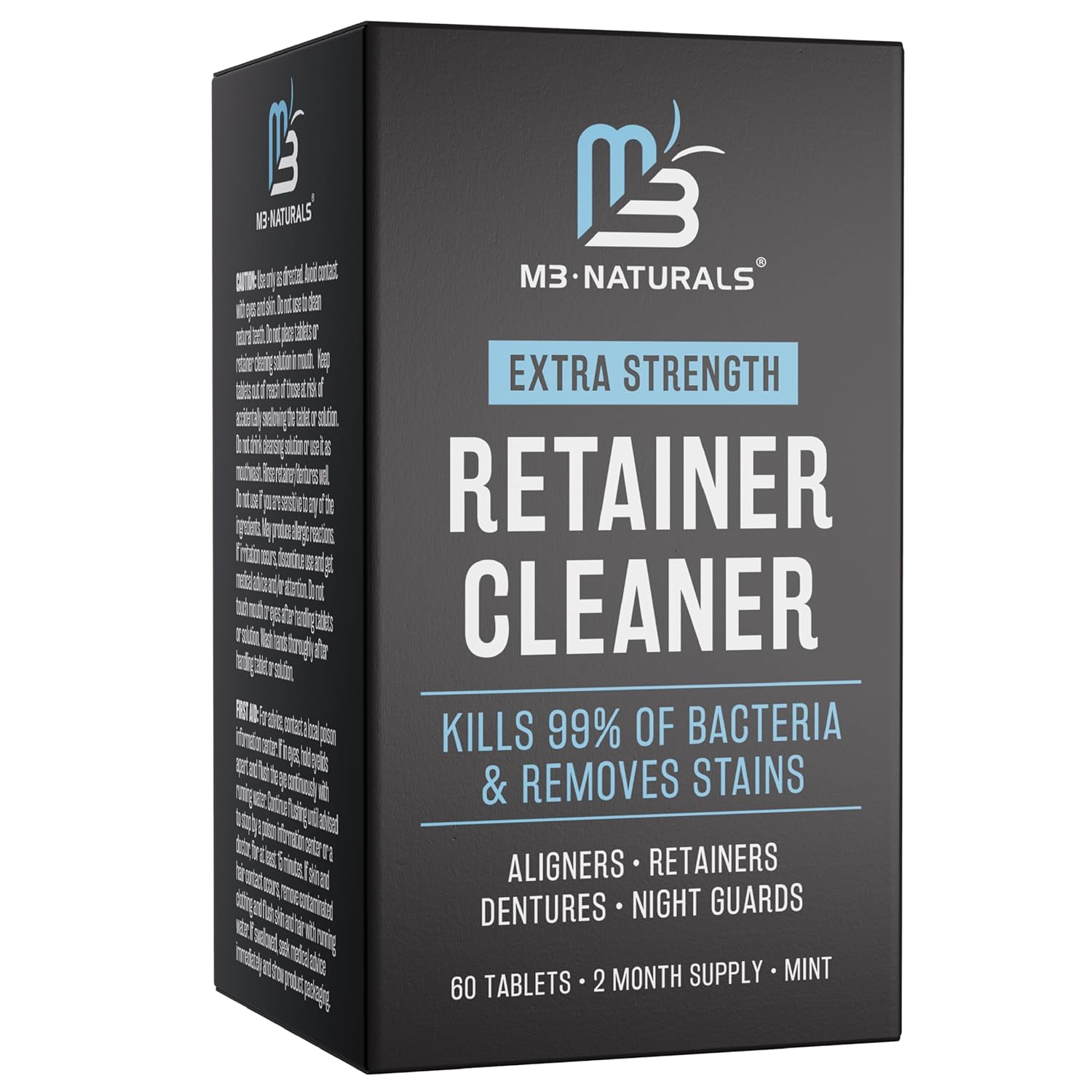 Extra Strength Dental Appliance Cleaner Tablets, 4 Month Supply, Removes Stains & Odors