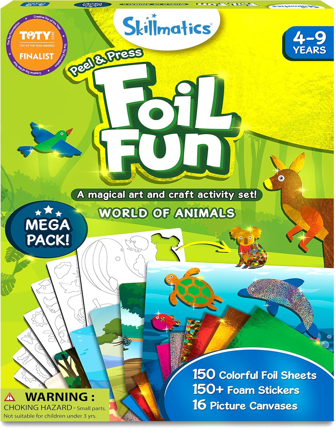Foil Fun Holiday Art & Craft Kit for Kids Ages 4-9, Mess-Free Creative Activity
