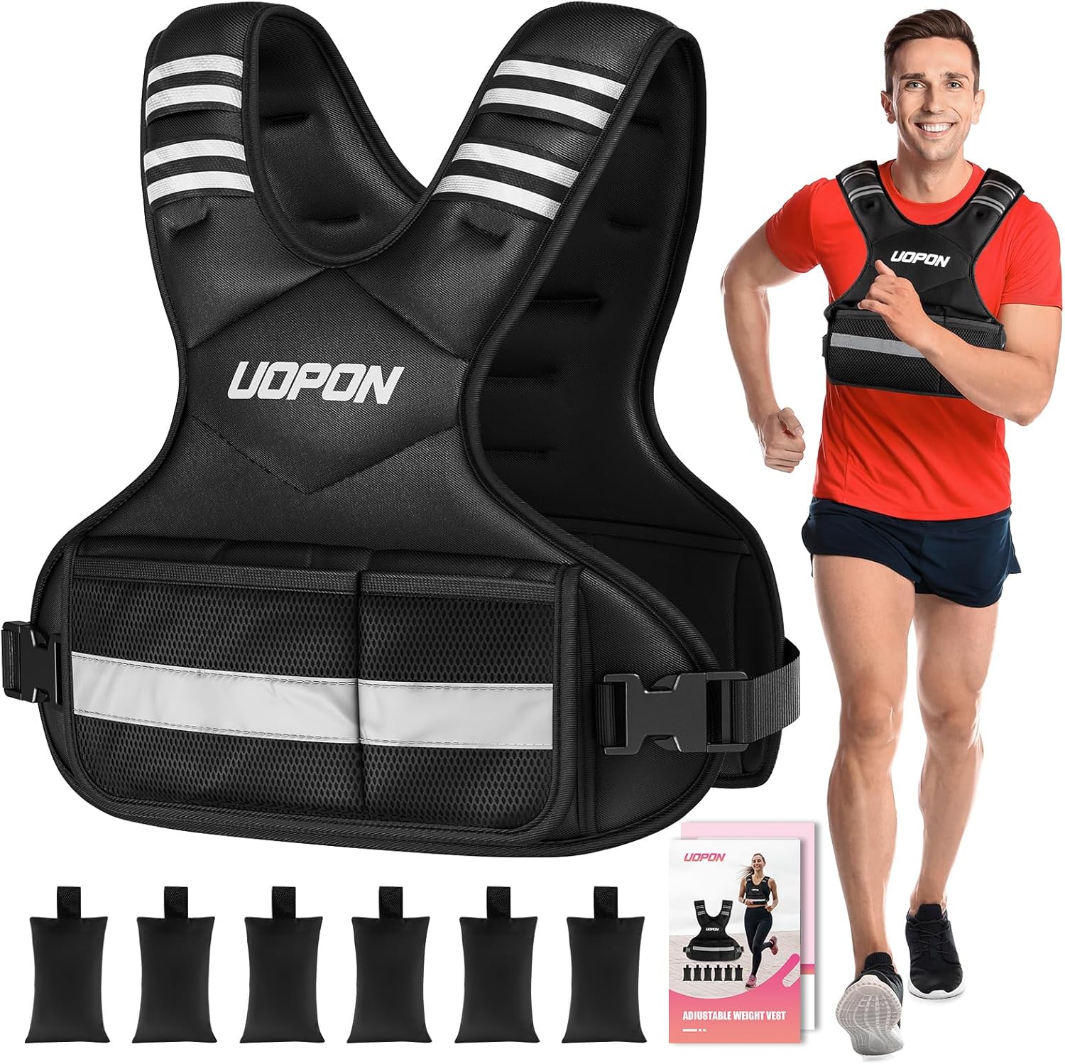 Adjustable Weighted Vest for Women & Men, 6-12lbs Rucking Vest for Running & Bone Density
