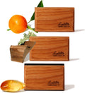 Magnetic Wood Car Air Freshener with Teak Scent - Natural Essential Oil Refillable Odor Eliminator