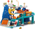 Dinosaur Race Track Playset with 10 Mini Cars, Educational Ramp Garage Toy for Kids Ages 3-8