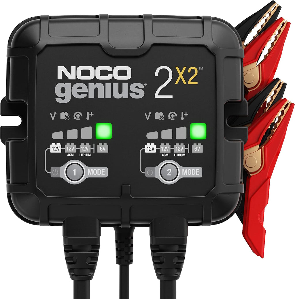 2-Bank Smart Battery Charger, 4A 6V/12V Automatic Maintainer & Desulfator for Lead-Acid & Lithium