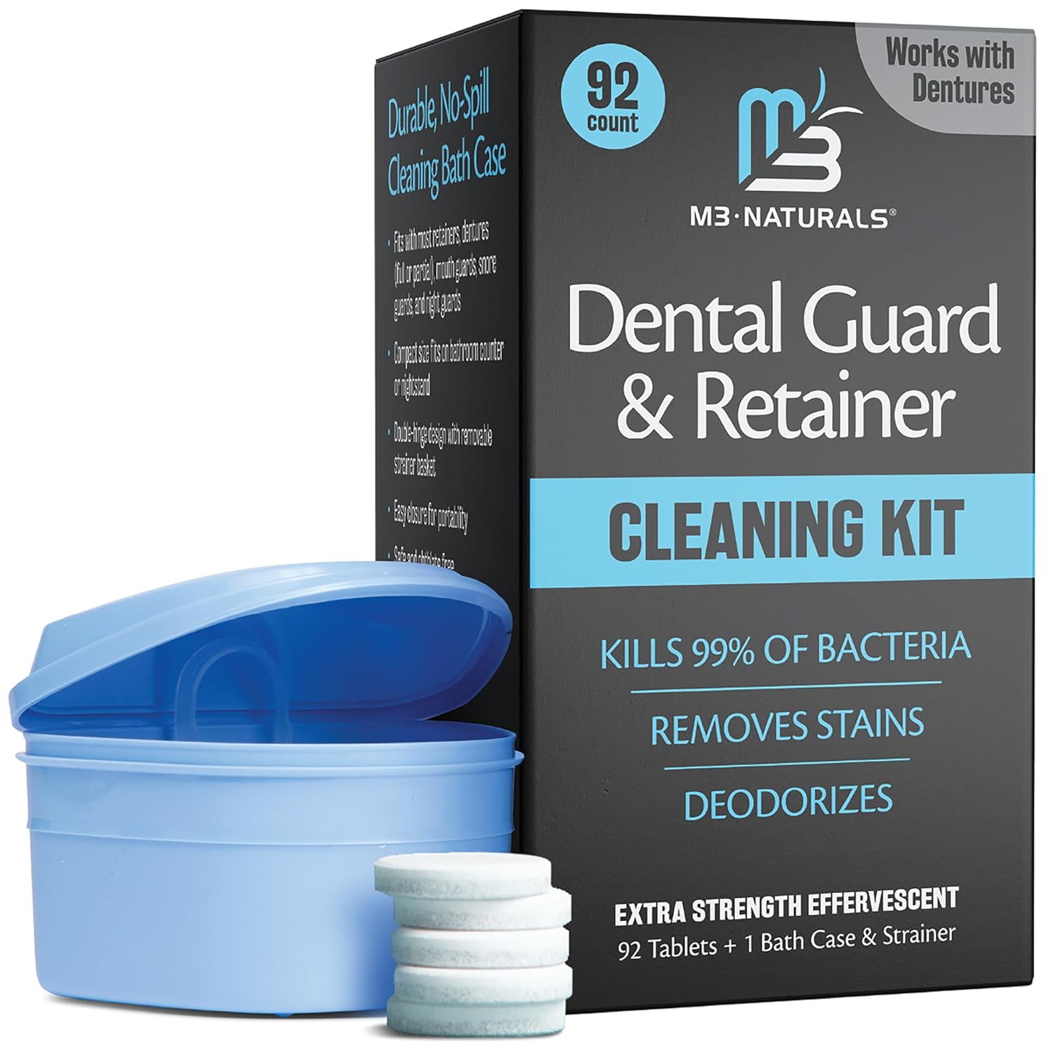 Extra Strength Dental Appliance Cleaner Tablets, 4 Month Supply, Removes Stains & Odors