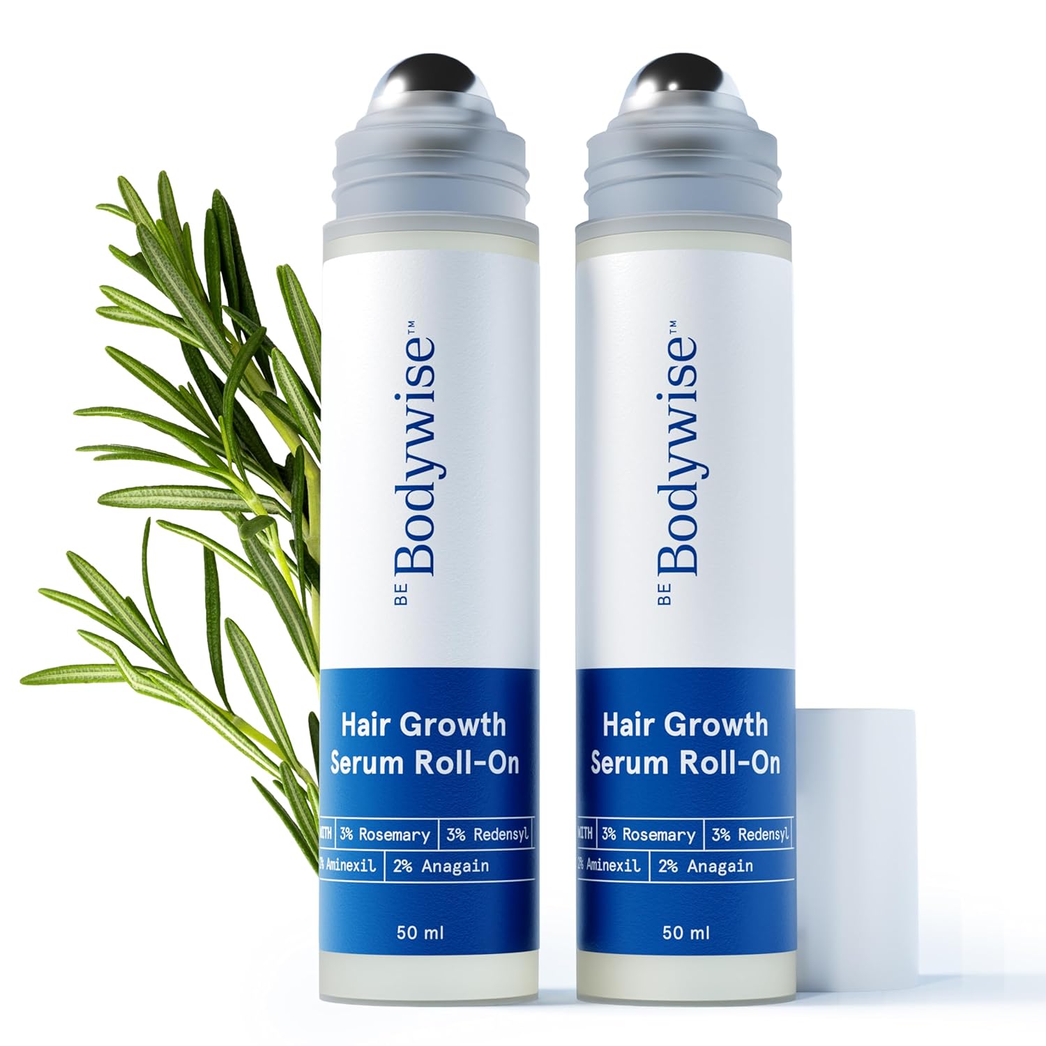 3% Rosemary Hair Growth Serum Roll On - DHT Blocker with Redensyl & Anagain for Thicker Hair