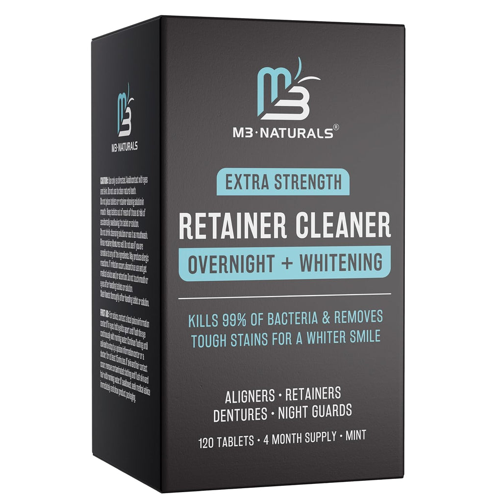 Extra Strength Dental Appliance Cleaner Tablets, 4 Month Supply, Removes Stains & Odors
