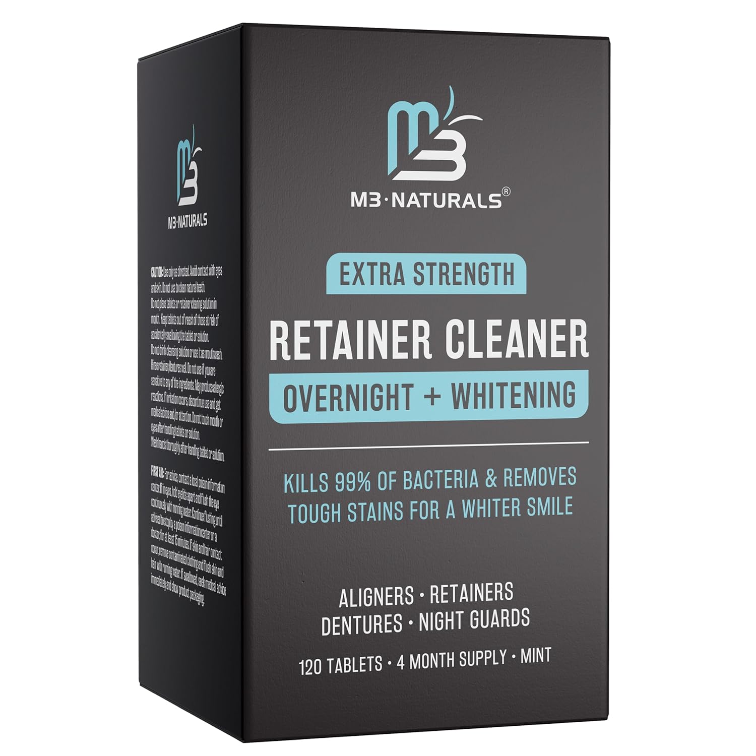 Extra Strength Dental Appliance Cleaner Tablets, 4 Month Supply, Removes Stains & Odors