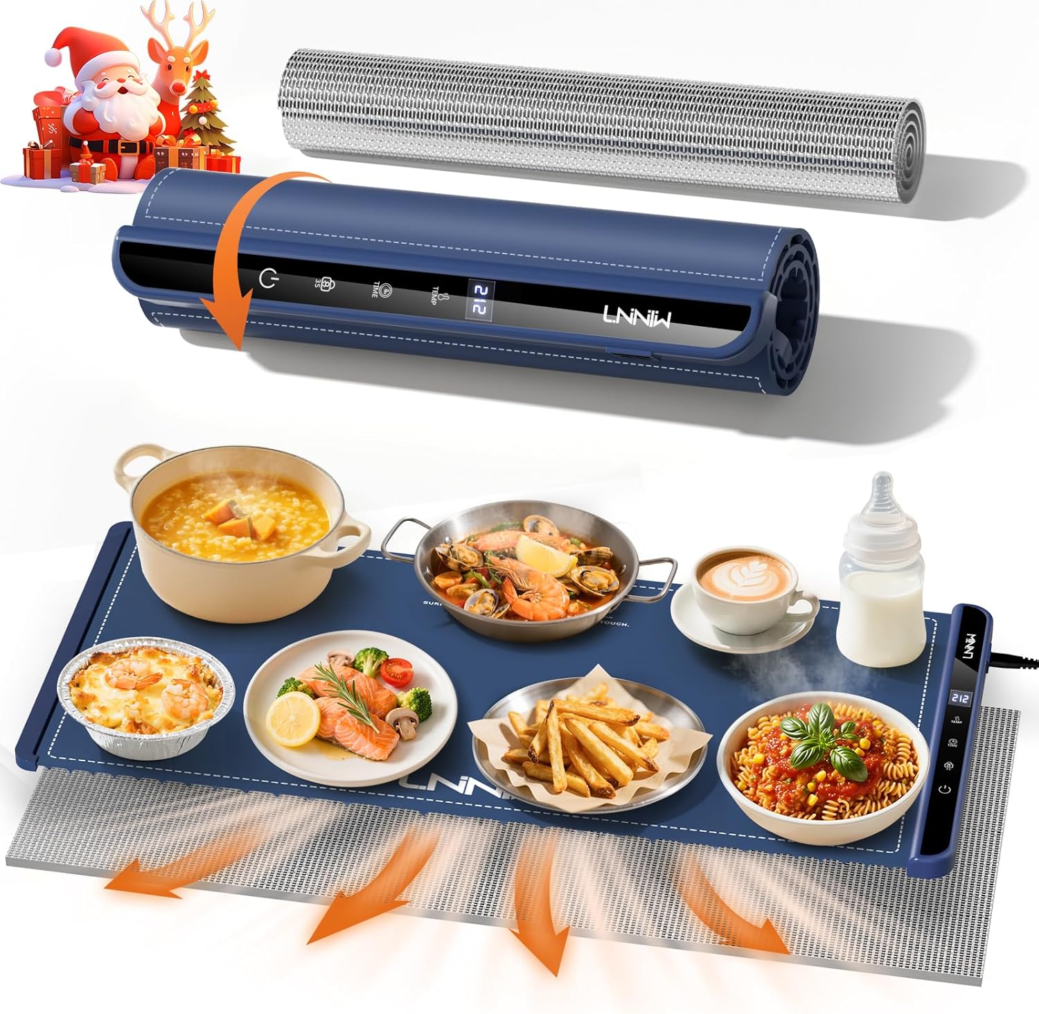 26x15 Inch Food Warming Mat with Heat-Resistant Pad, 6 Temperature & Timer Settings, Child Lock