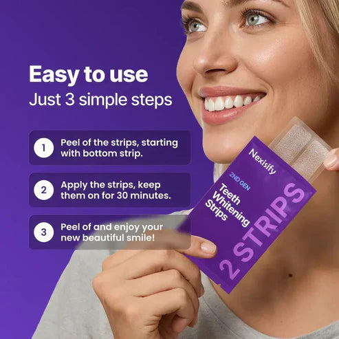 ✨ 14 Strips - Purple Teeth Whitening Strips (Gen 2) - 8x Brighter Smile