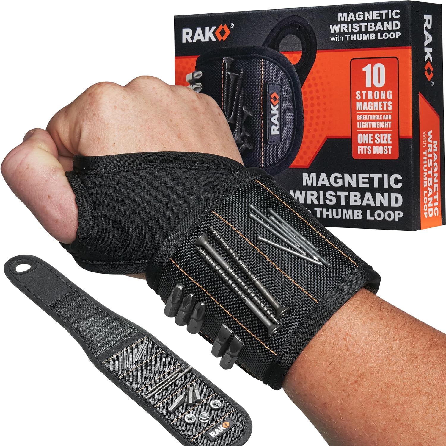 Magnetic Wristband Tool Holder - Adjustable Screw & Nail Keeper with Powerful Magnets