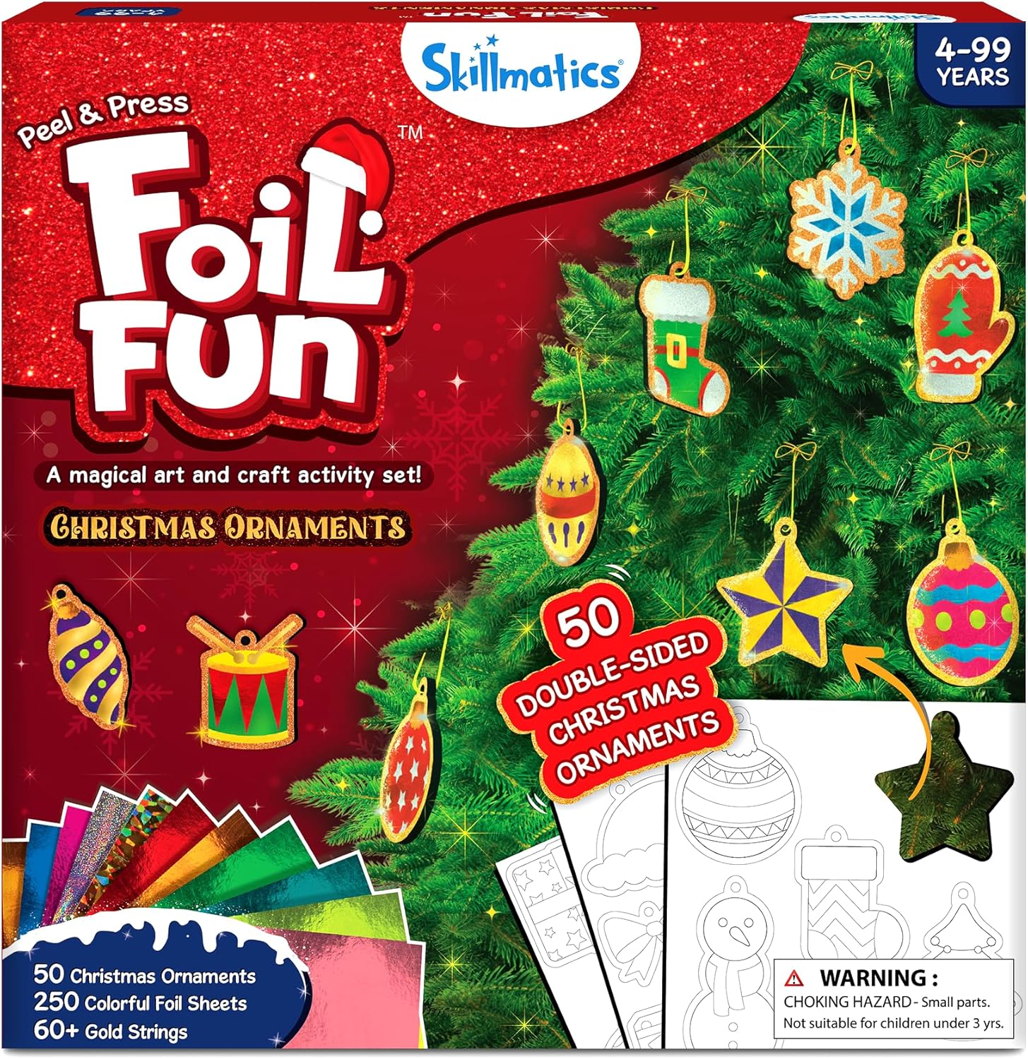 Foil Fun Holiday Art & Craft Kit for Kids Ages 4-9, Mess-Free Creative Activity