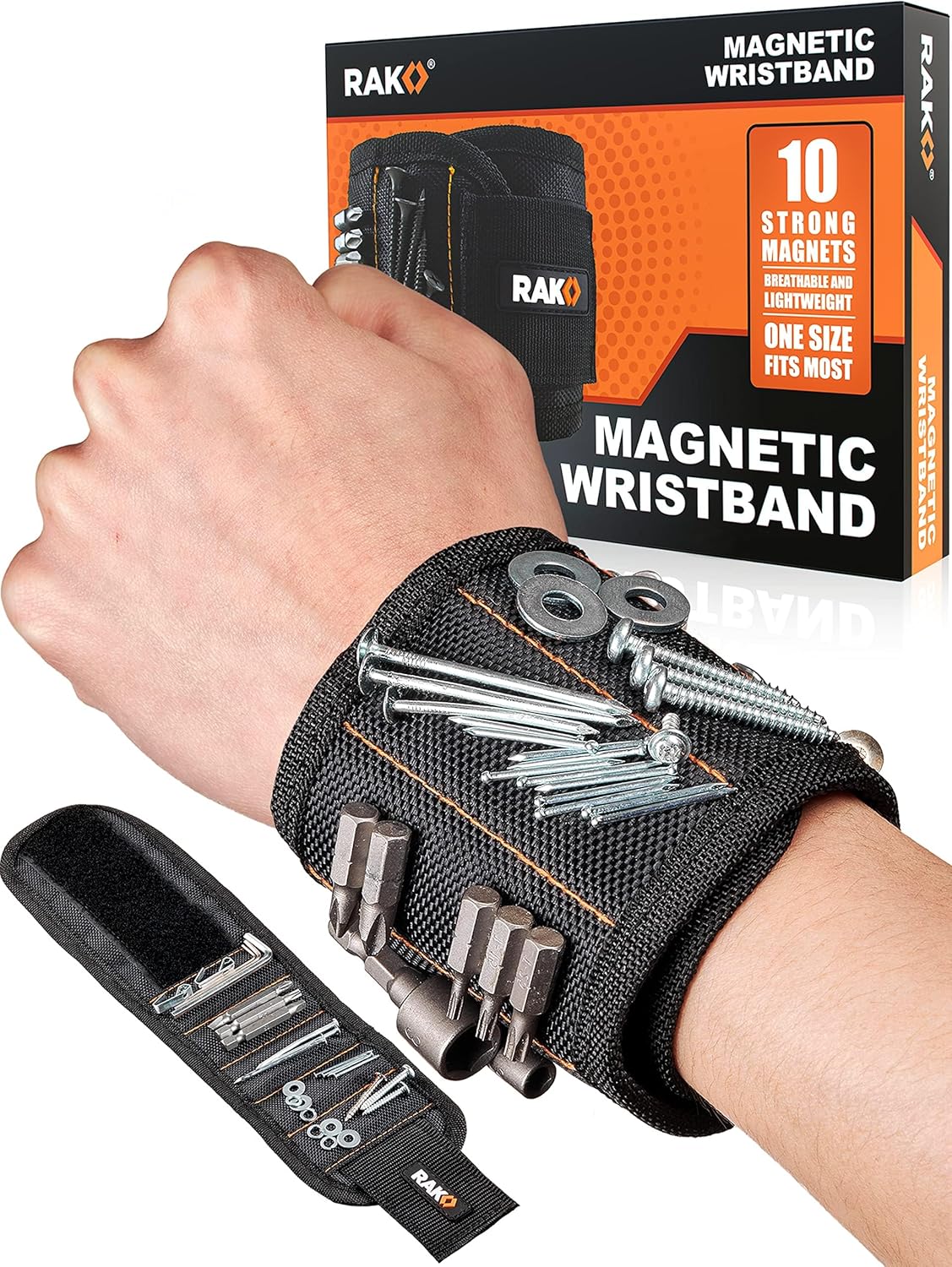 Magnetic Wristband Tool Holder - Adjustable Screw & Nail Keeper with Powerful Magnets