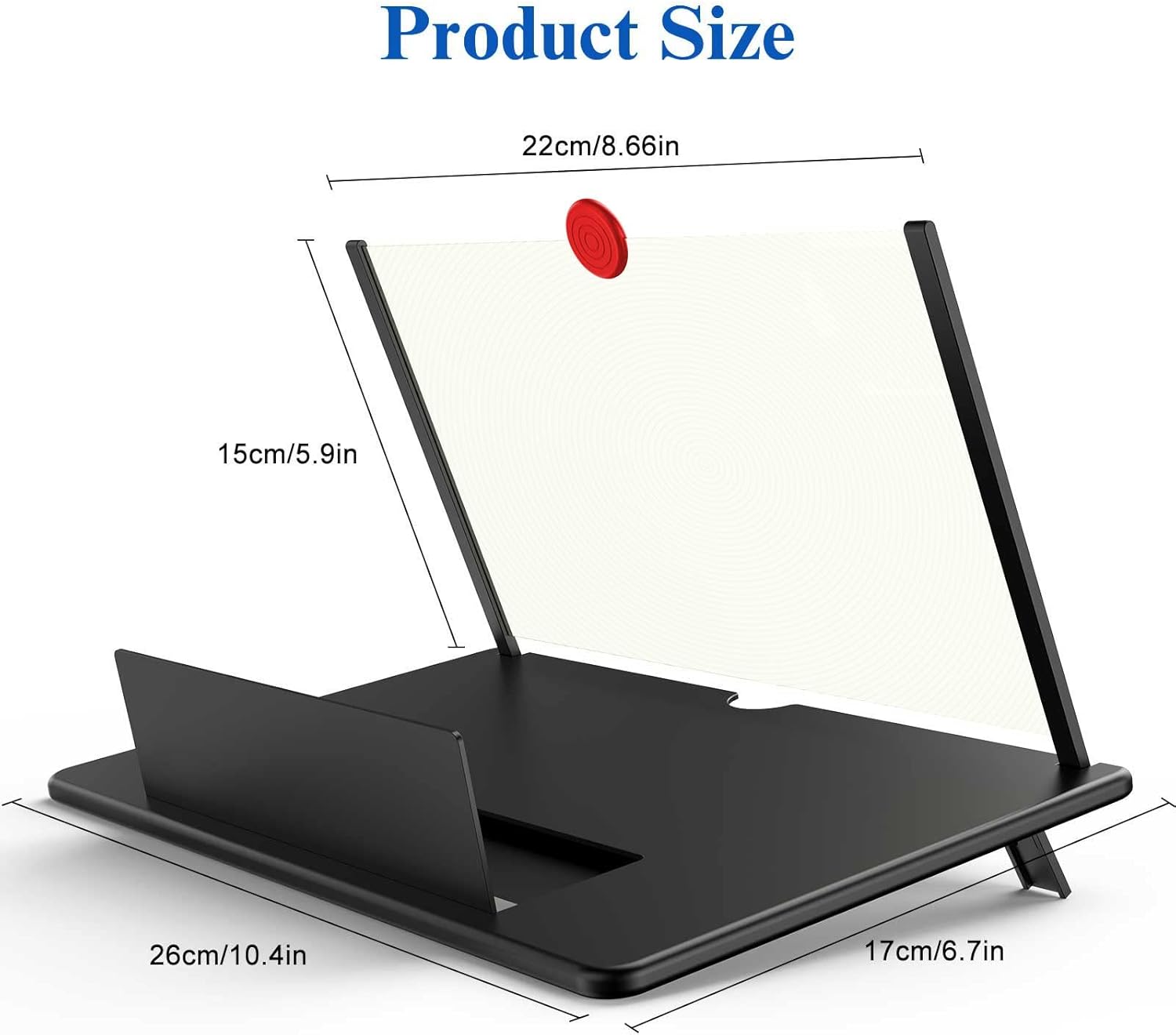 12" HD Phone Screen Magnifier - 3D Amplifier Projector for Movies & Gaming