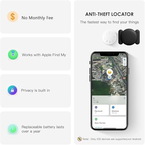 GPS Tracker for Vehicles - Real Time Car Locator with Apple Find My, No Subscription | Magnetic Case (Black)