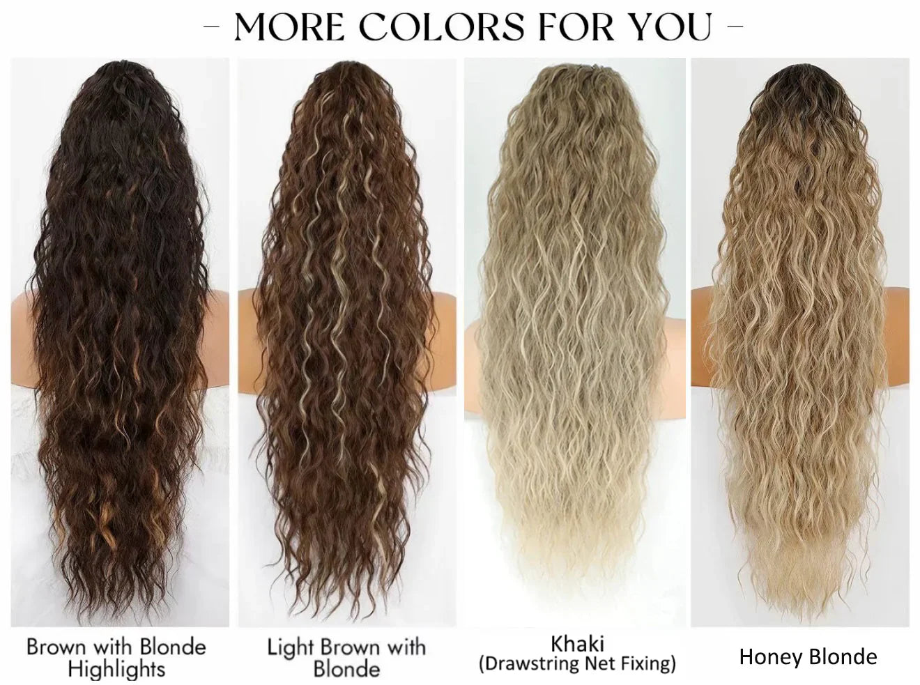 🩷Curly Wavy Frizzy Hair Extension with Ponytail