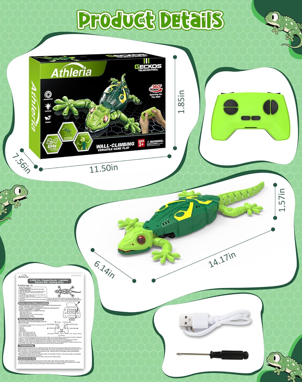 Remote Control Wall Climbing Lizard Toy