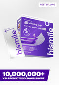 Hismile V34 Whitening Strips- 8x Brighter Smile, Enamel Safe, Non-Sensitive
