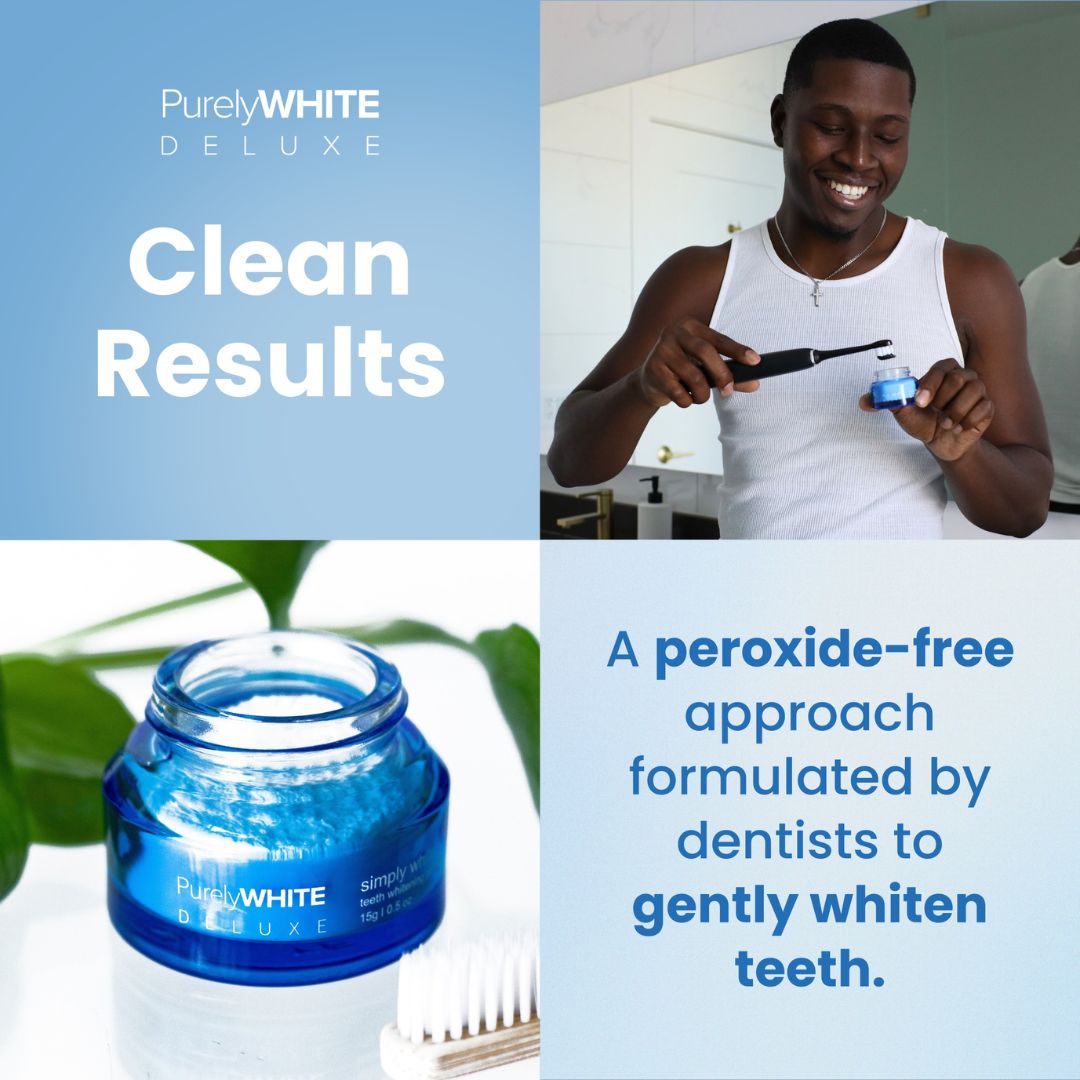 PurelyWHITE | Teeth Whitening Powder | InstantWhitening and Stain Removal, Oral Stain RemoverFor Sensitive Teeth