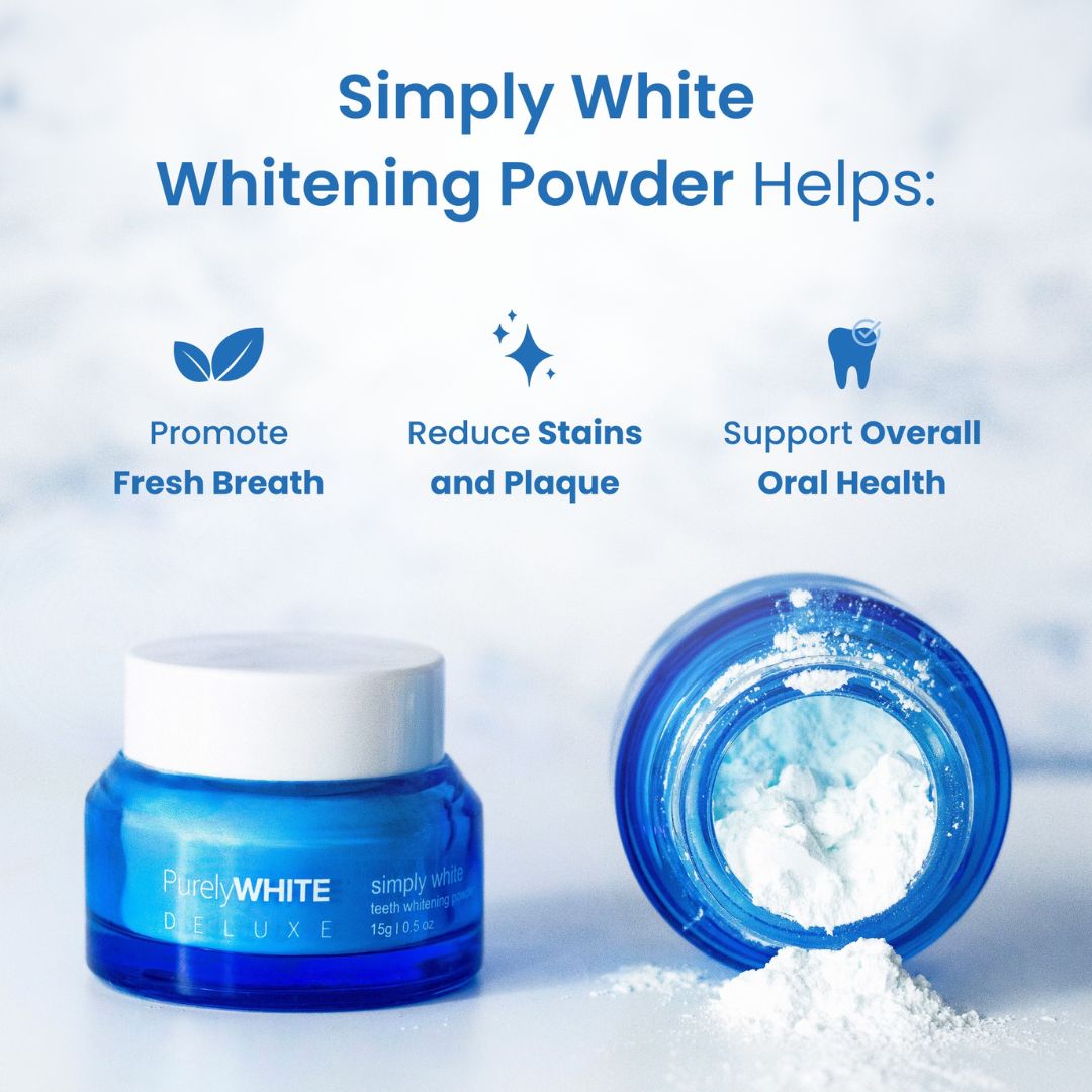 PurelyWHITE | Teeth Whitening Powder | InstantWhitening and Stain Removal, Oral Stain RemoverFor Sensitive Teeth