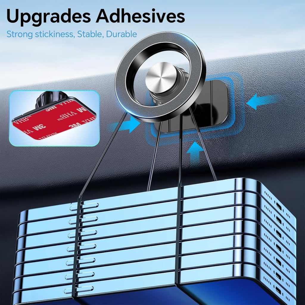 20-Strong Magnet MagSafe Car Mount for iPhone & Android | Dashboard Holder with Super Adhesive