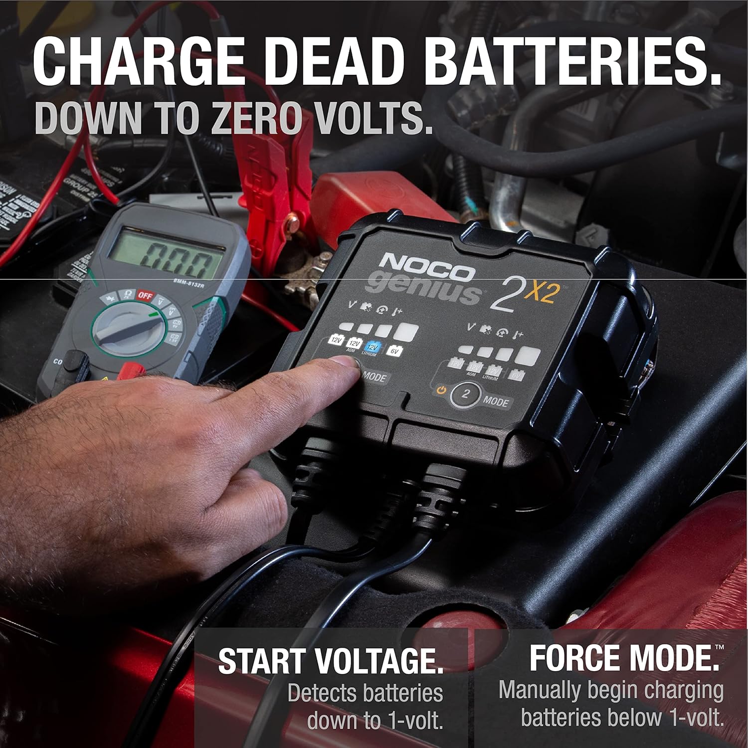 2-Bank Smart Battery Charger, 4A 6V/12V Automatic Maintainer & Desulfator for Lead-Acid & Lithium