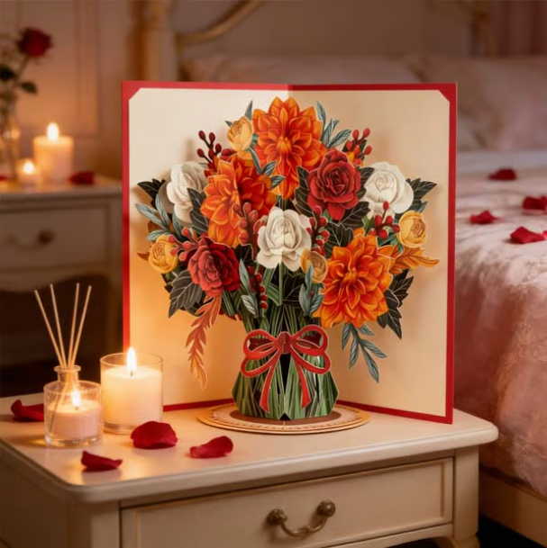 🏆85K+ SOLD! 🌼💌 Forever-Blooming 3D Flower Pop-Up Card– Personalized Love Message & Everlasting Bloom 🎁