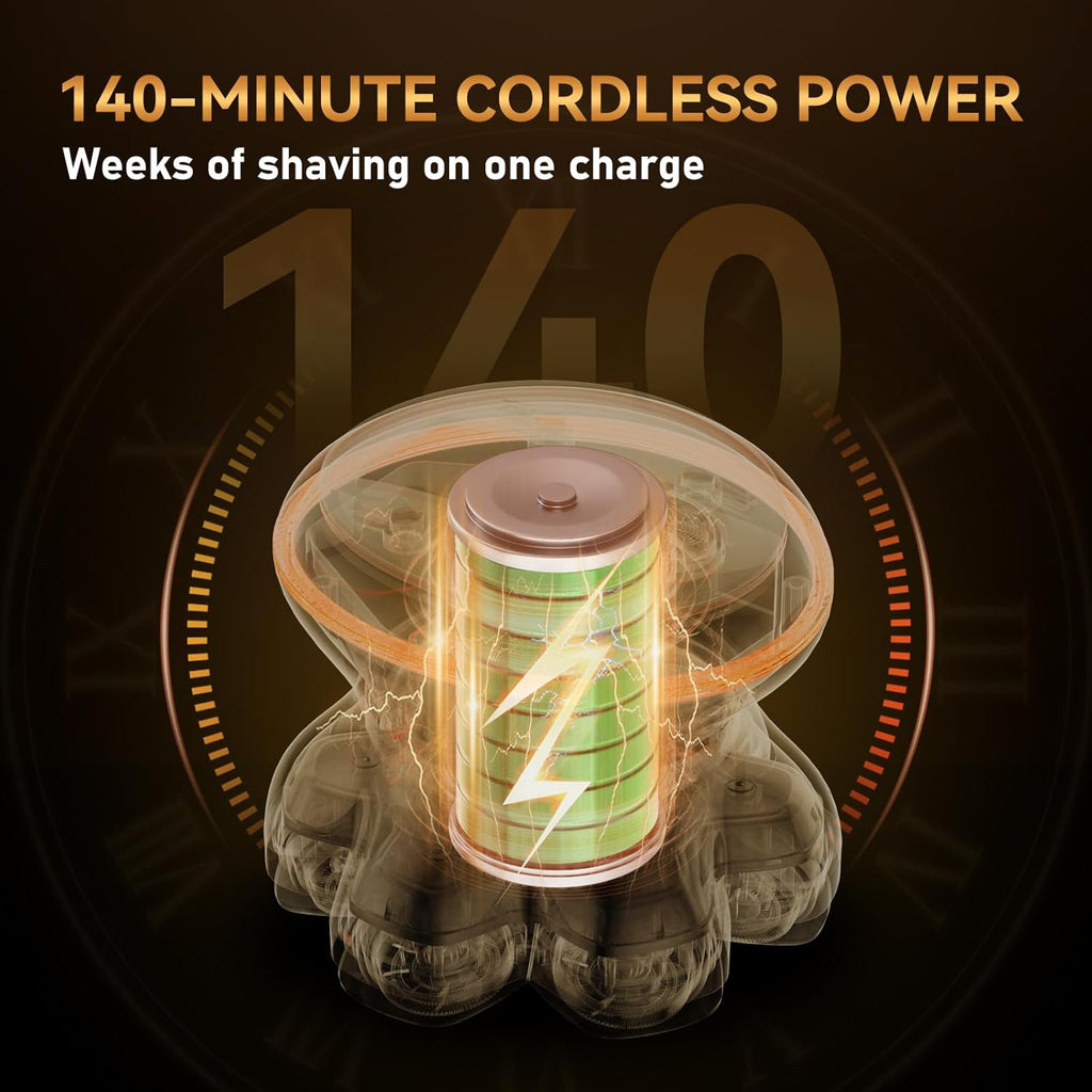 7D Electric Head Shaver for Bald Men - Cordless Waterproof Razor with Titanium Blades & Magnetic Head