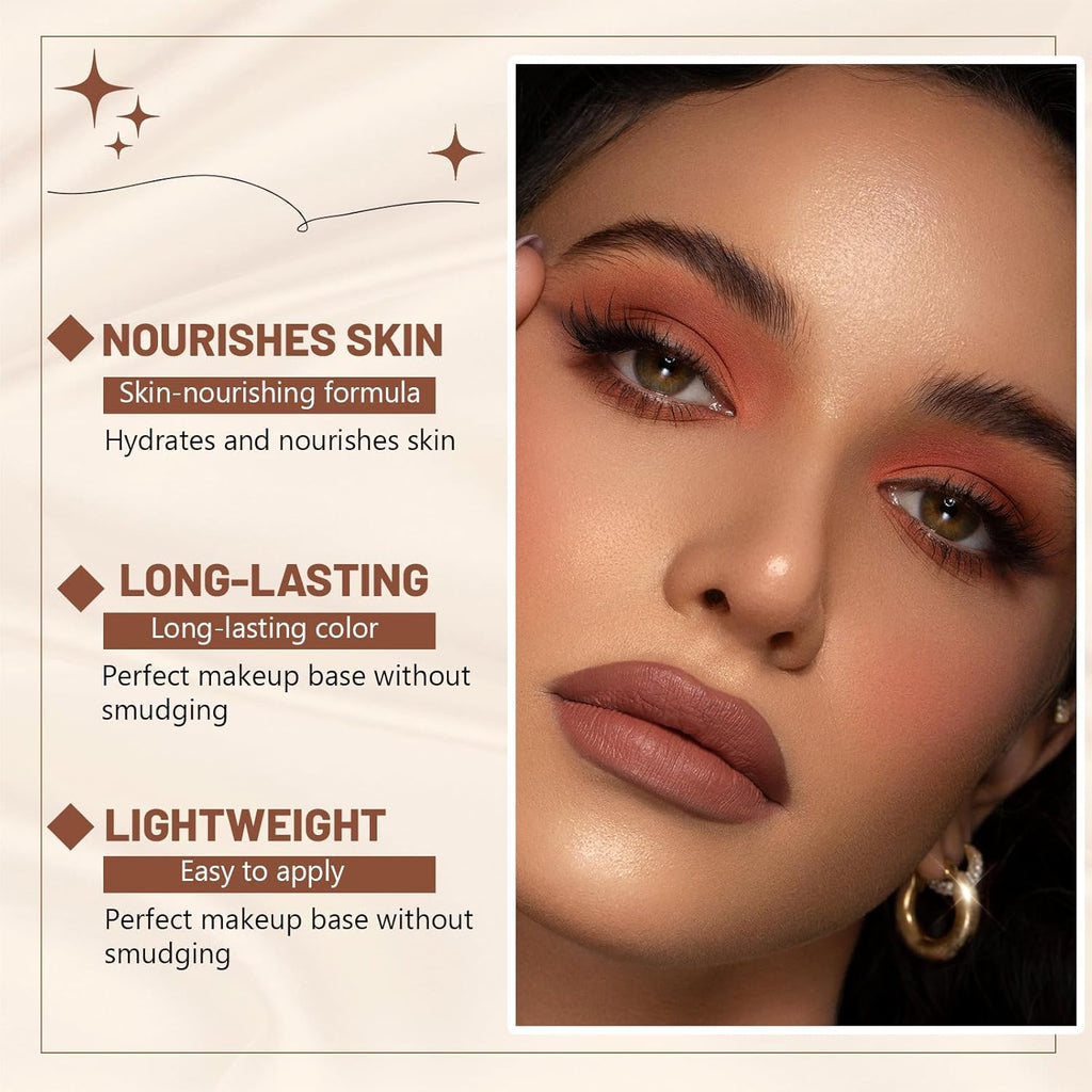 Korean Foundation Stick with Brush, 2-in-1 Waterproof Longwear Concealer, Natural Finish (#3 Warm Skin Color)