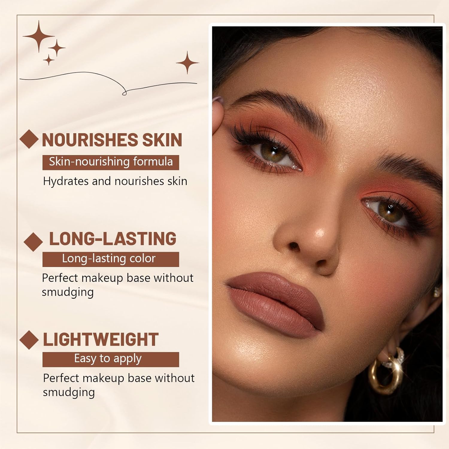 Korean Foundation Stick with Brush, 2-in-1 Waterproof Longwear Concealer, Natural Finish (#3 Warm Skin Color)