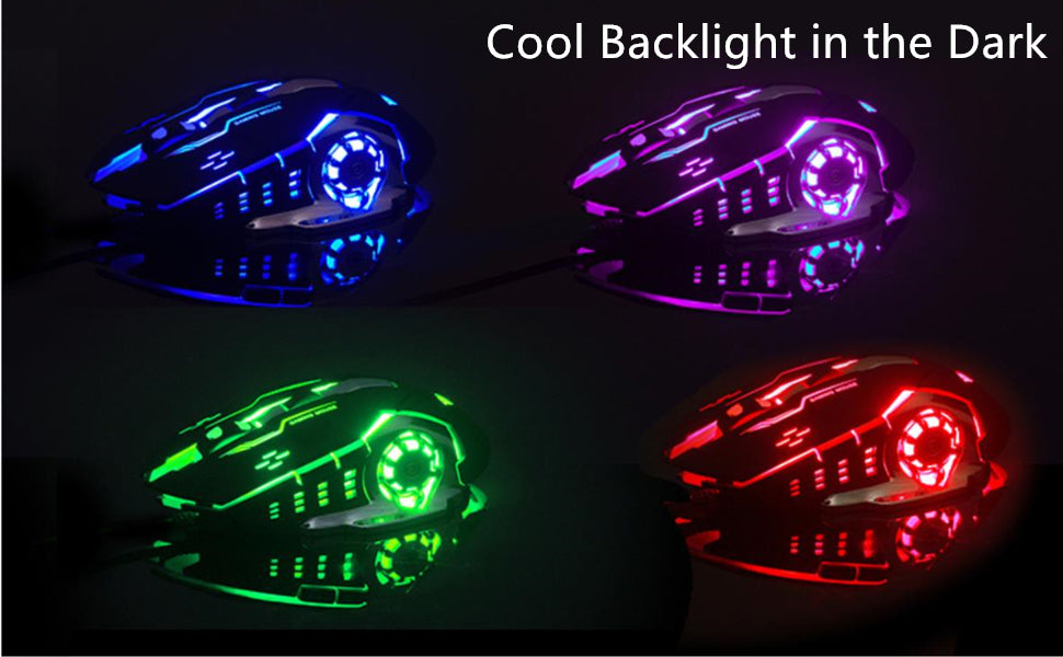 Noiseless Wireless Gaming Mouse with Ergonomic Design - 2 Side Buttons, 30m Range