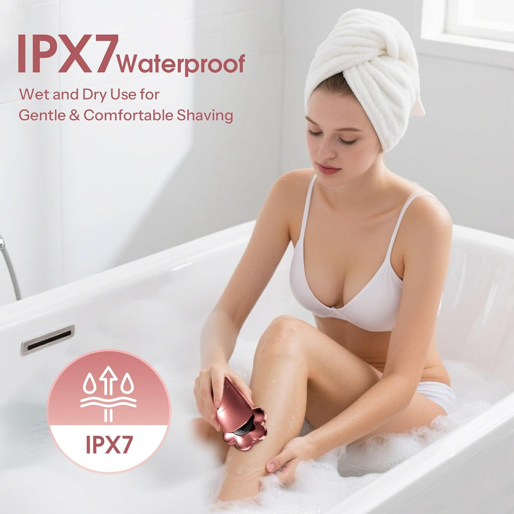 5-in-1 Electric Razor for Women, 7D Floating Head Shaver for Legs, Bikini & Body, IPX7 Waterproof