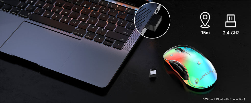 Silent Wireless Gaming Mouse with Rechargeable Battery & Adjustable DPI - Ergonomic Design for PC/Work