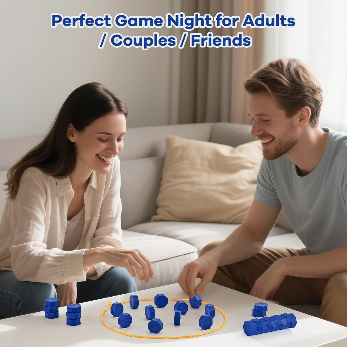Magnetic Strategy Game with Full-Size Stones & String Boundary | Portable 2-Player Fun for All Ages
