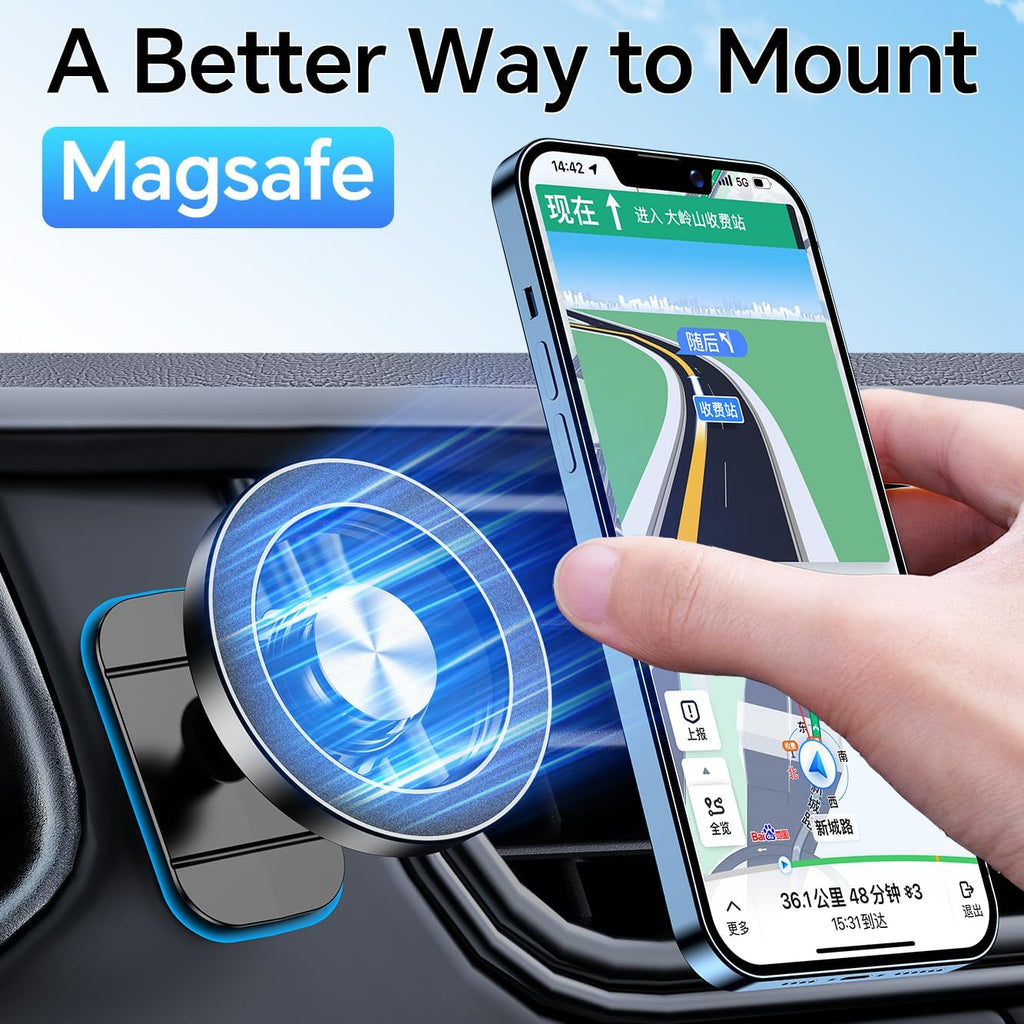 20-Strong Magnet MagSafe Car Mount for iPhone & Android | Dashboard Holder with Super Adhesive