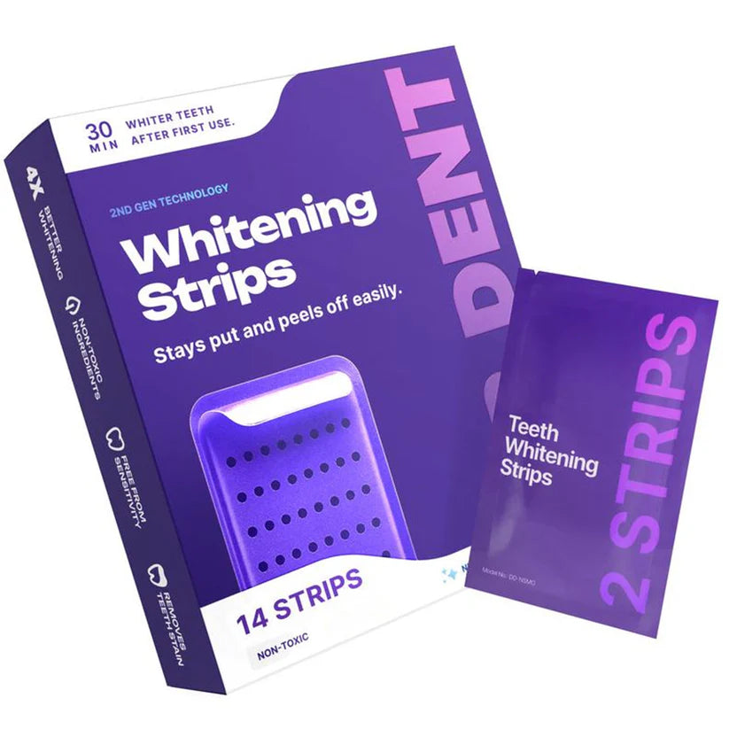 42-Count Purple Teeth Whitening Strips - 8x Brighter Smile, Enamel Safe, Non-Sensitive