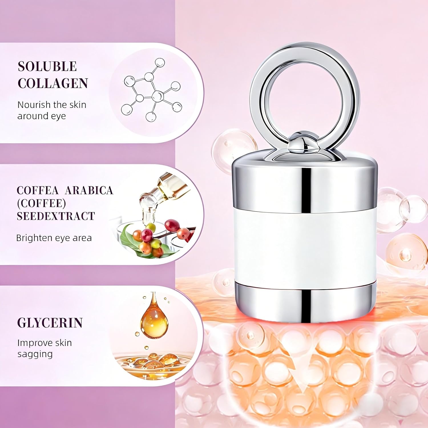 Firming Neck & Eye Cream Bundle with Electric Massage & Red Light, Anti-Wrinkle Revitalizing Set