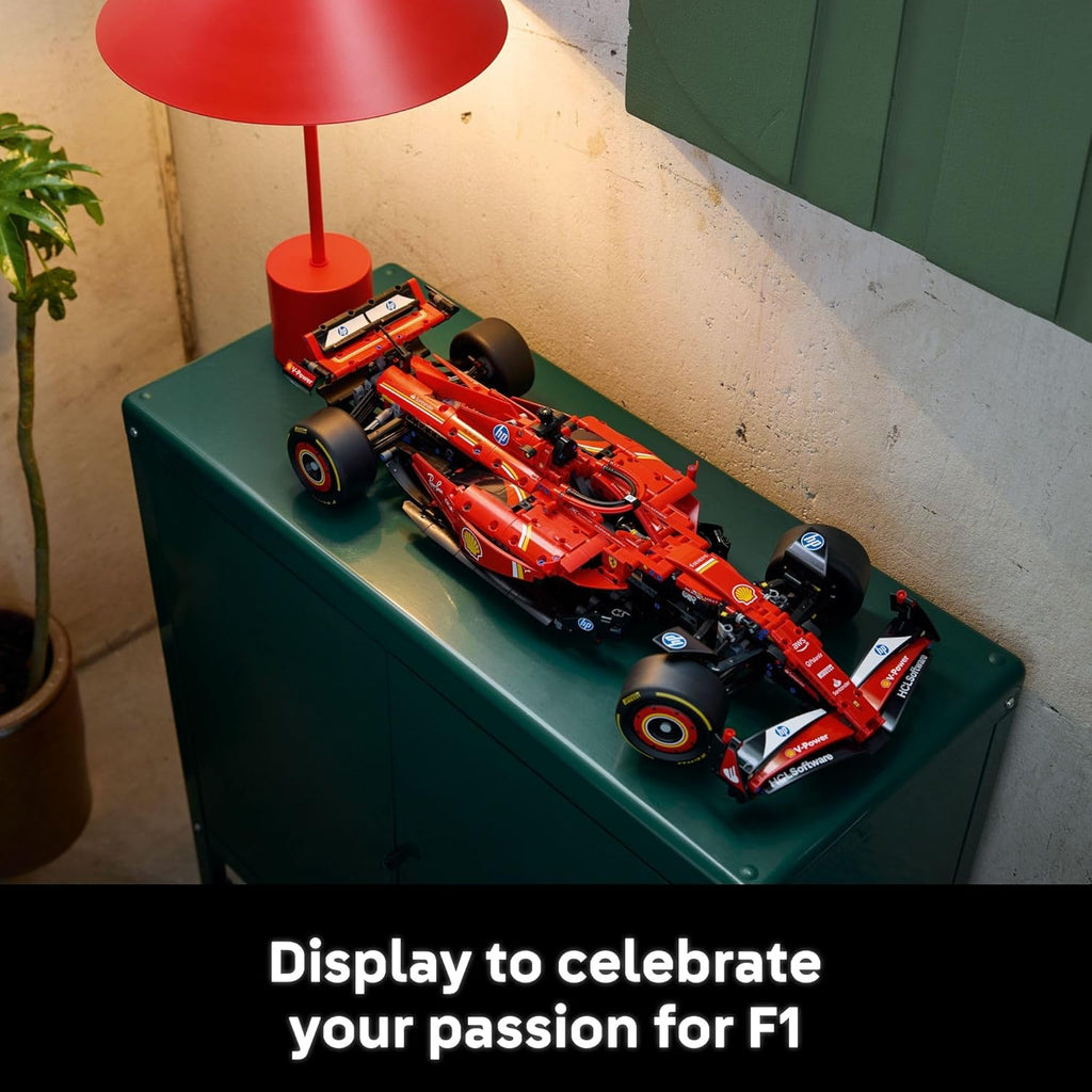 LEGO Technic Ferrari SF-24 F1 Model Car Kit - Building Set for Adults, Ages 18+ W/Realistic Features - Bedroom, Home Office, Desk Decor - Gift for Christmas - 42207